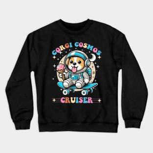 Corgi Skateboarding - Cosmic Corgi Skater Crewneck Sweatshirt